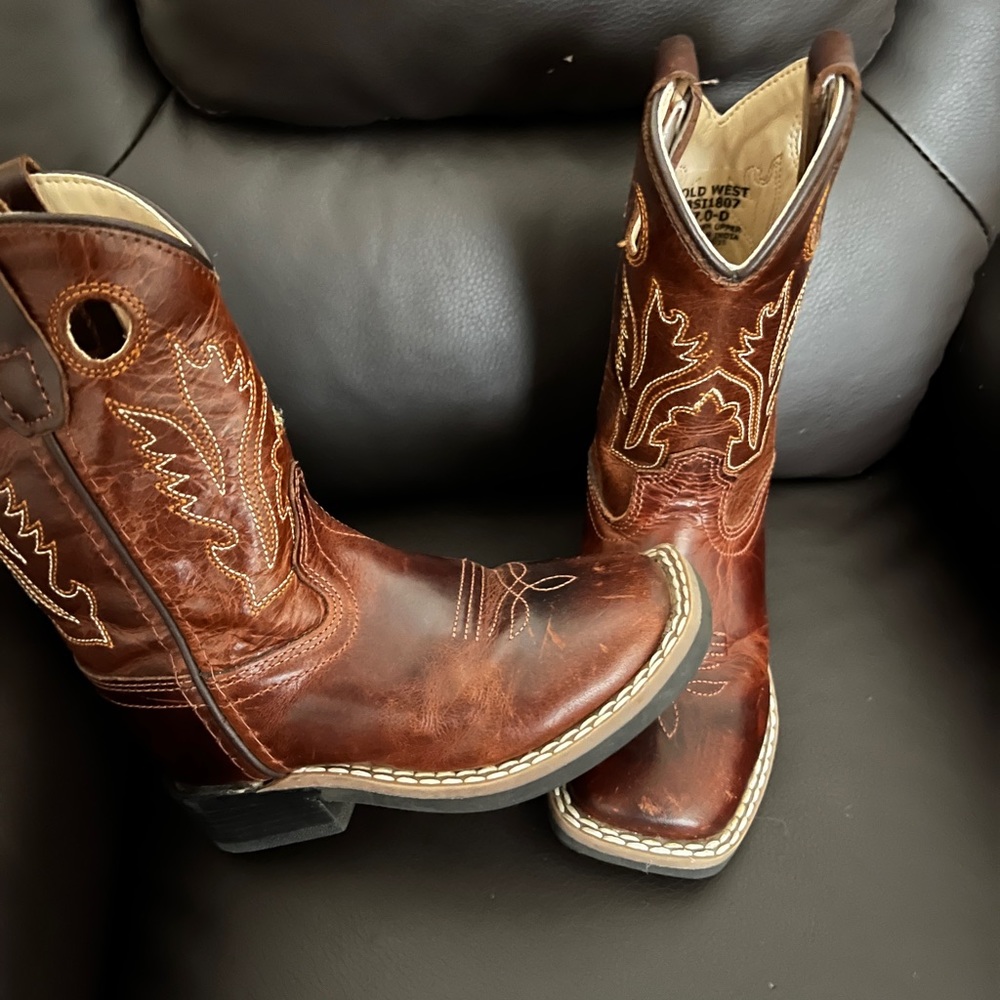 Old West Toddler Leather Boots 7.0D Style # BSI1807